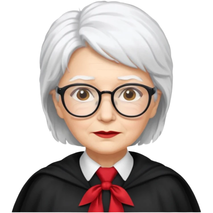 An older woman with glasses and white hair, in a red tie and black cape (might resemble Professor McGonagall). emoji
