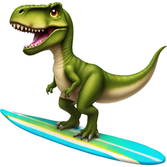 T-rex wearing a tutu on a surfboard  emoji