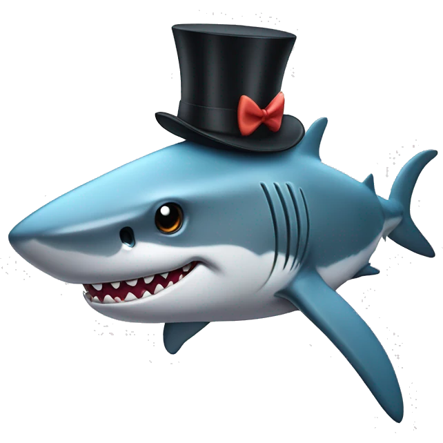 Shark with a top hat and bow tie  emoji