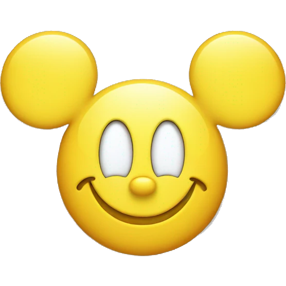 Basic Yellow Smiley face with Mickey ears emoji