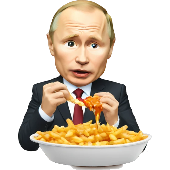 Putin eating a poutine emoji