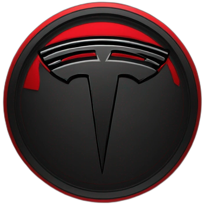 Logo-tesla-en-negro-con-fondo-rojo emoji