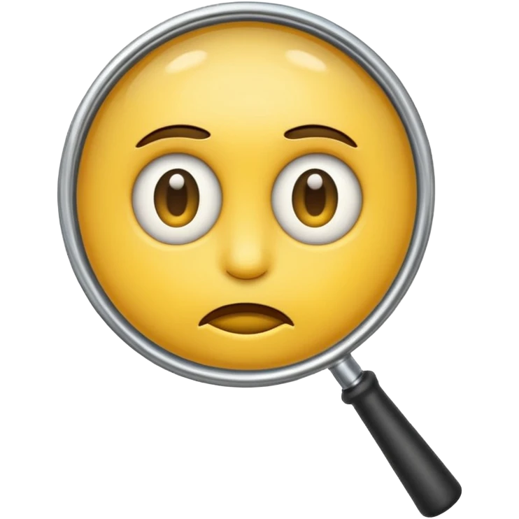 serious emoji with magnifying glass and black background emoji