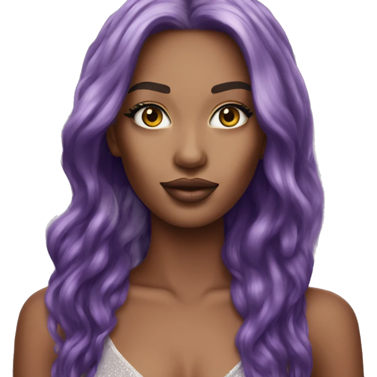 Realistic victoria secret model purple hair  emoji
