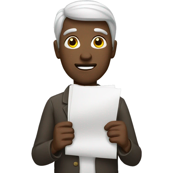 man holding papers emoji