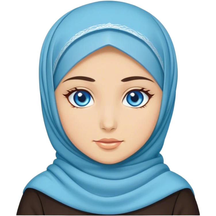 Turkish beautiful finish Konya girl blue eyes and hijab and cultural dress emoji