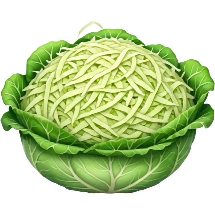 a big pile of grated cabbage without leaves emoji