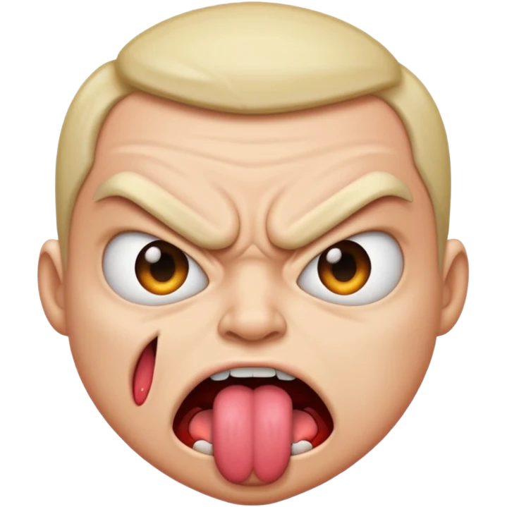 angry face with tongue sticking out emoji