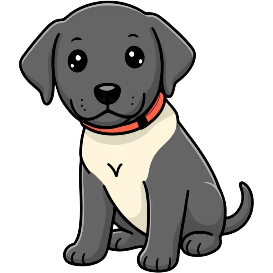 Black Labrador with white chest emoji