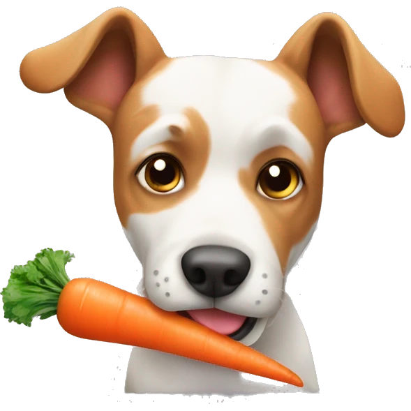 Dog chewing carrot emoji