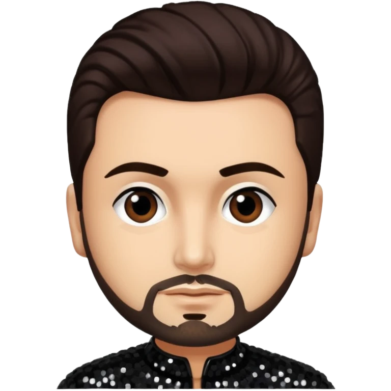 Chris Kirkpatrick from 'N Sync with dark brown hair, black sequin outfit, light skin emoji