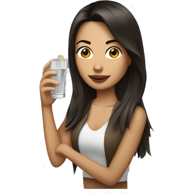 brunette drinking a shot of vodka emoji