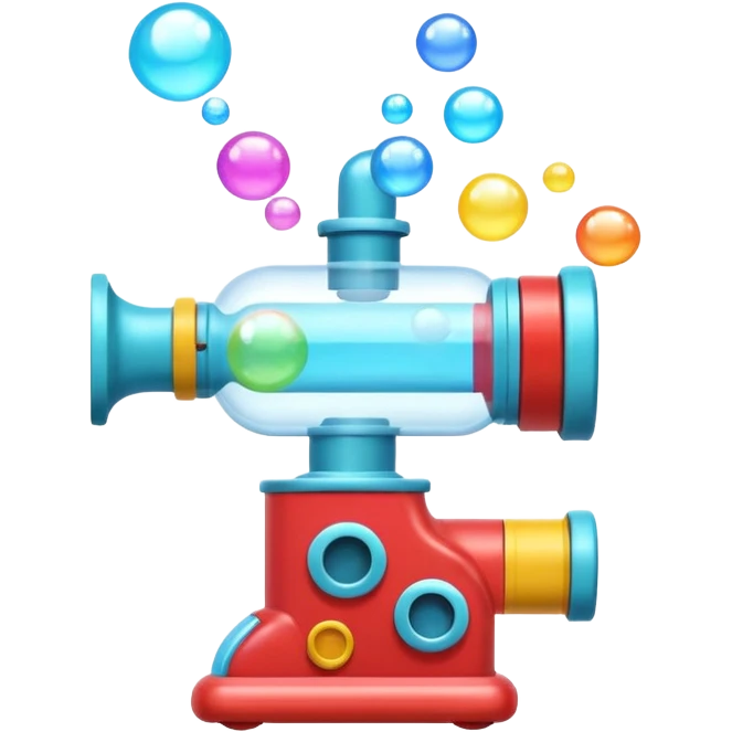 süngerbubble machine object icon, small bubble blower device, bubbles floating out, colorful toy-like design, 3D cartoon, mobile game icon style, centered, clean background, no text, no watermark
 emoji