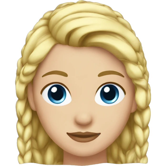blue eyes woman blonde ponytail emoji