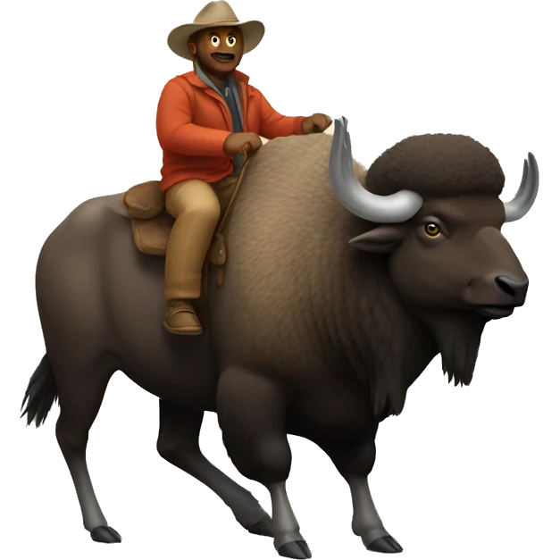 Goose riding a bison emoji