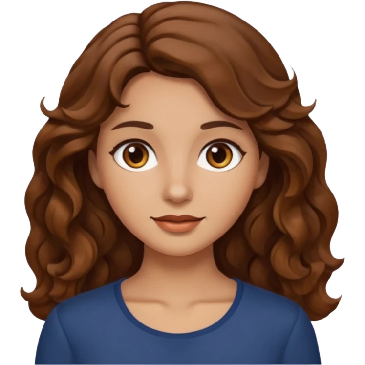 Mujer morena pelo ondulado emoji