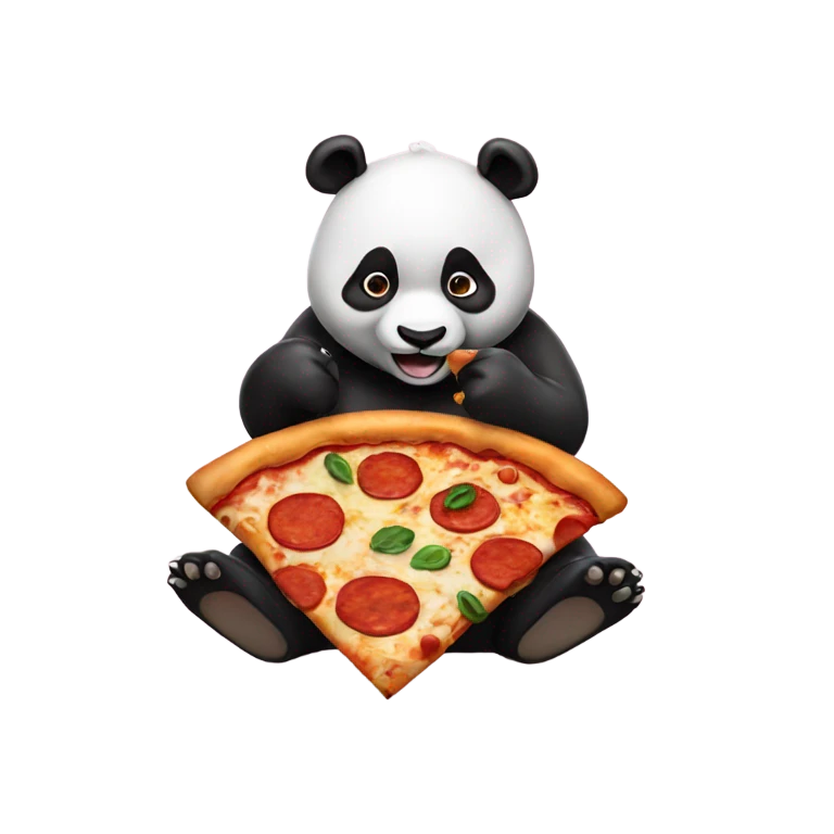  A panda eating pizza  emoji