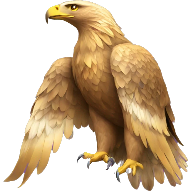 Golden eagle with flower pattern on its wings  emoji