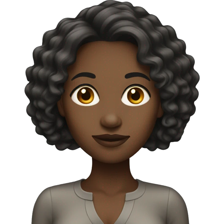 black woman with medium length hair emoji