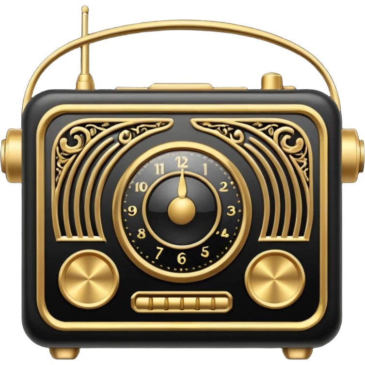 black and gold radio emoji