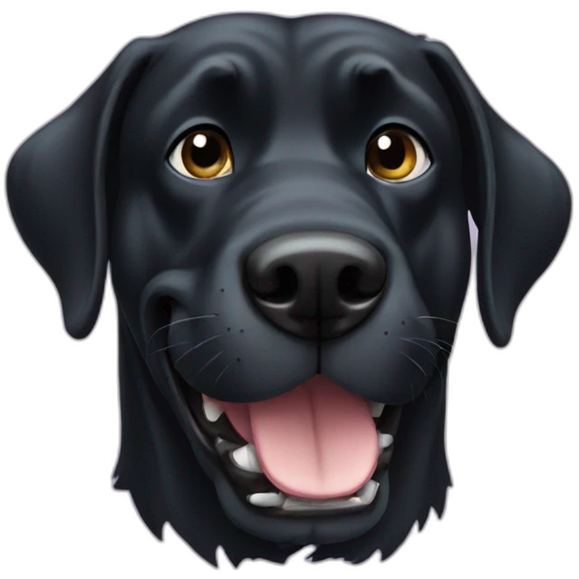 big black dog with huge underbite emoji