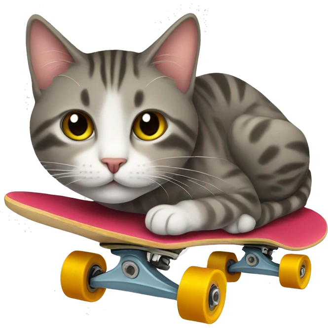 Cat with skate emoji