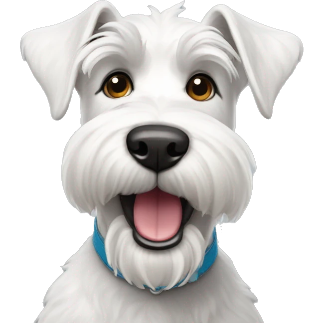 Happy white schnauzer dog emoji