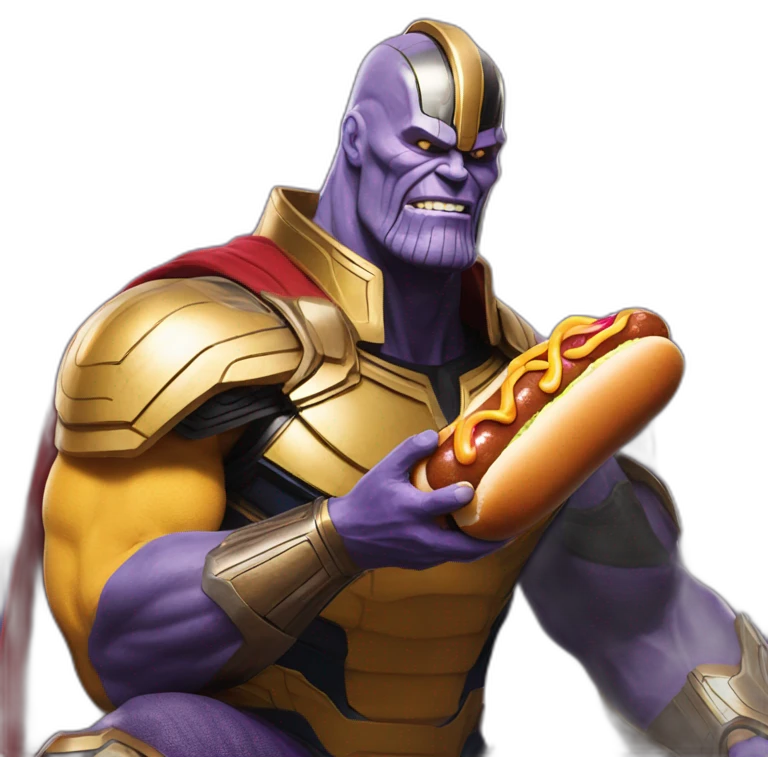 Thanos eating hotdog emoji
