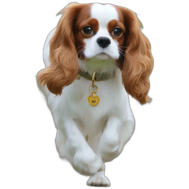 King Charles Cavalier blenhiem dog walking emoji