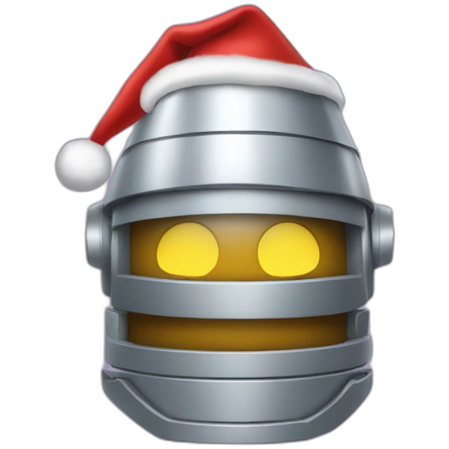 robot wares santa hat emoji