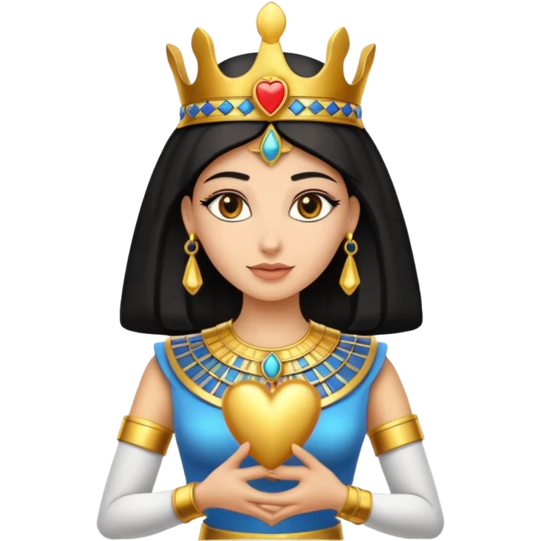Queen of ancient Egypt holding heart  emoji