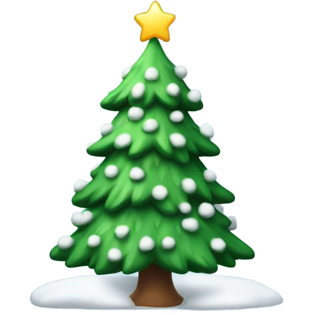 christmas tree with snow emoji