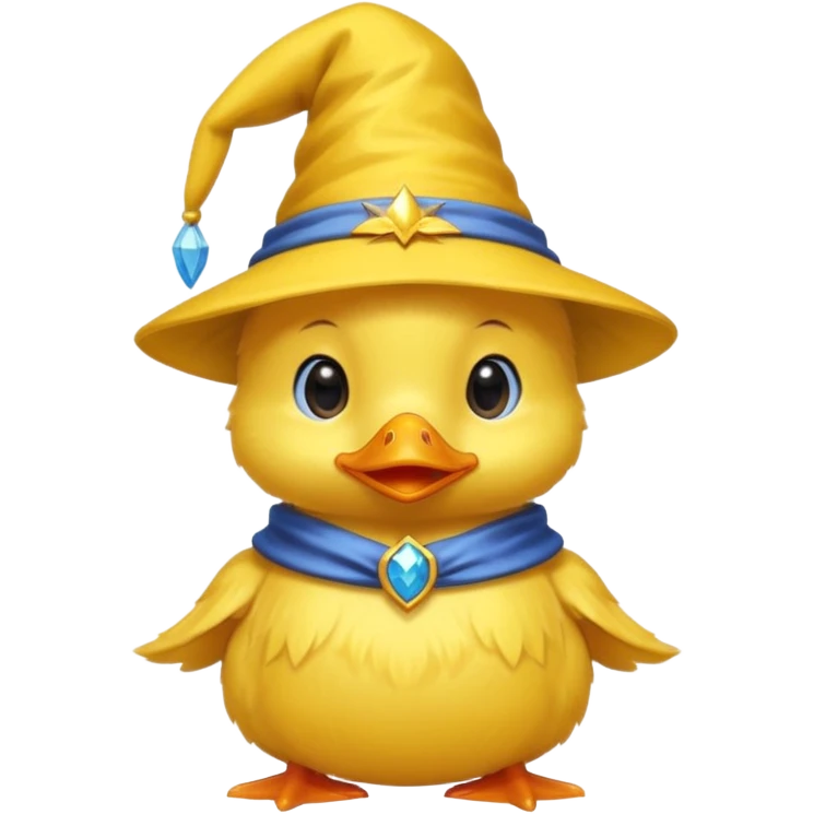 baby duck with wizard hat
 emoji