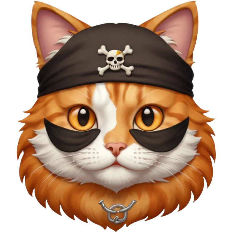 pirate cat with eye patch emoji