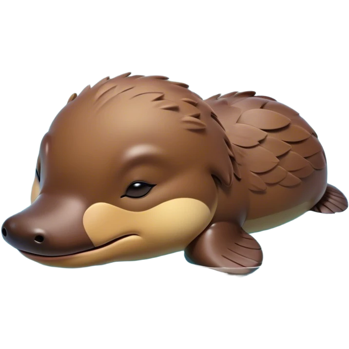 Meme-Worthy Cute Sleeping Platypus Portrait Emoji, Head resting peacefully with a contented smile, showcasing a unique, streamlined build and a luxuriously soft brown fur, eyes shut in a serene, restful float, Simplified yet hilariously adorable features, highly detailed, glowing with a soft, drowsy light, high shine, relaxed and utterly lovable, stylized with an air of playful laziness, bright and heartwarming, soft glowing outline, capturing the essence of a comically sleepy platypus, so meme‐worthy it feels like it could instantly become the next viral sensation of adorable slumber! emoji