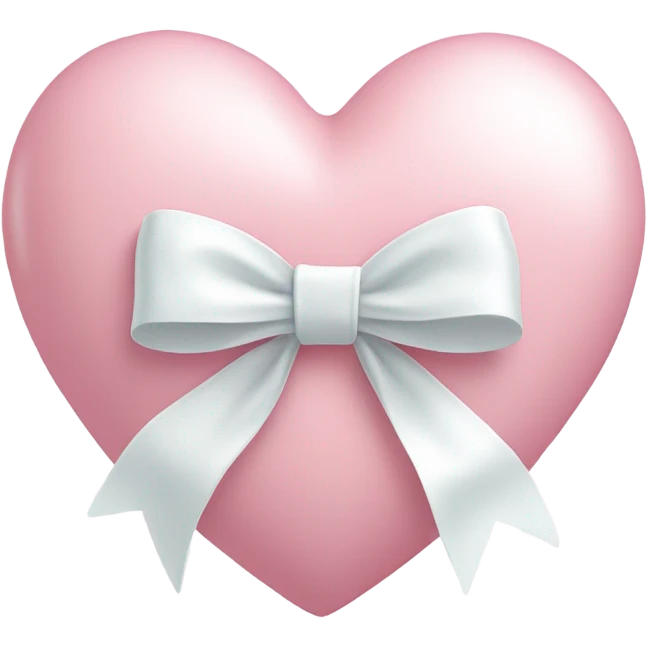 Pastel pink heart with white bow emoji