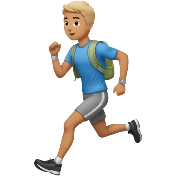 man running to the right, full body, walking clothes emoji