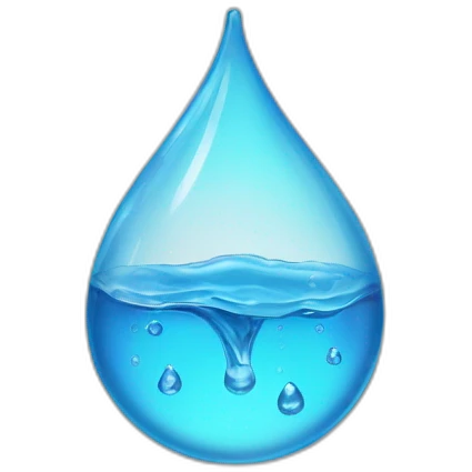 water drop inside of a pair of brackets emoji