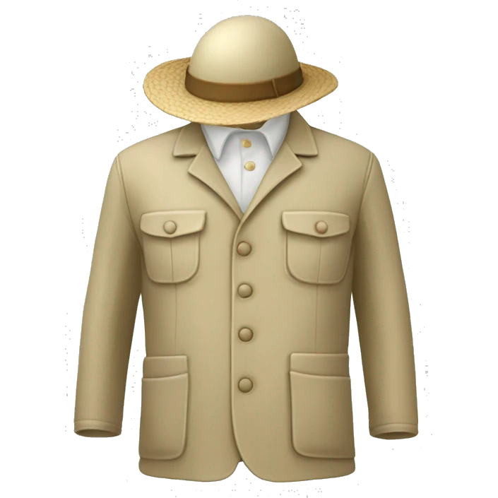 gardener pith helmet beige jacket emoji