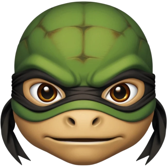 generate the face of a ninja turtle
Without showing teeth
It can't be green
maybe with a Nina mask instead of those stripes emoji