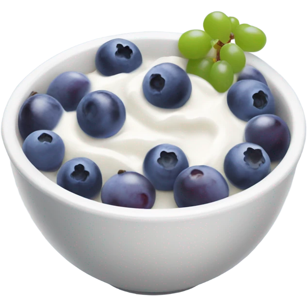 yoghurt bowl with grapes and blueberries emoji