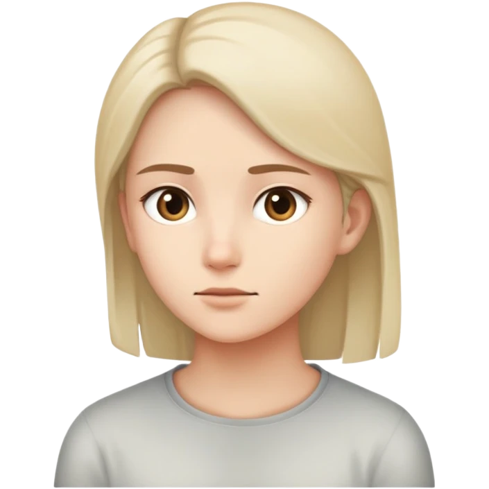 A minimal face with eyes looking away to the side, neutral expression, emotionally reserved, invisible barrier, slight distance emoji