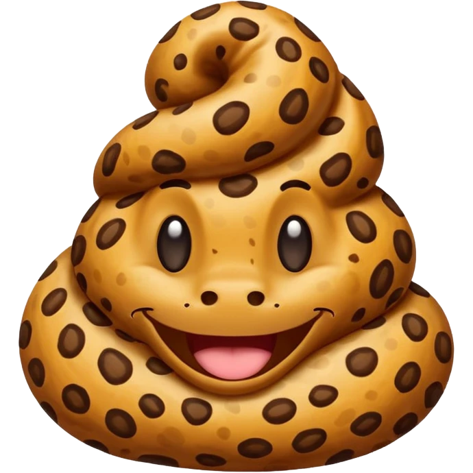 a leopard-colored poop with smile emoji