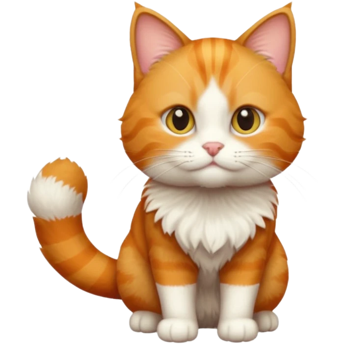 Make me a orange tabby cat with a white chin and a bit of white on the end of his tail emoji