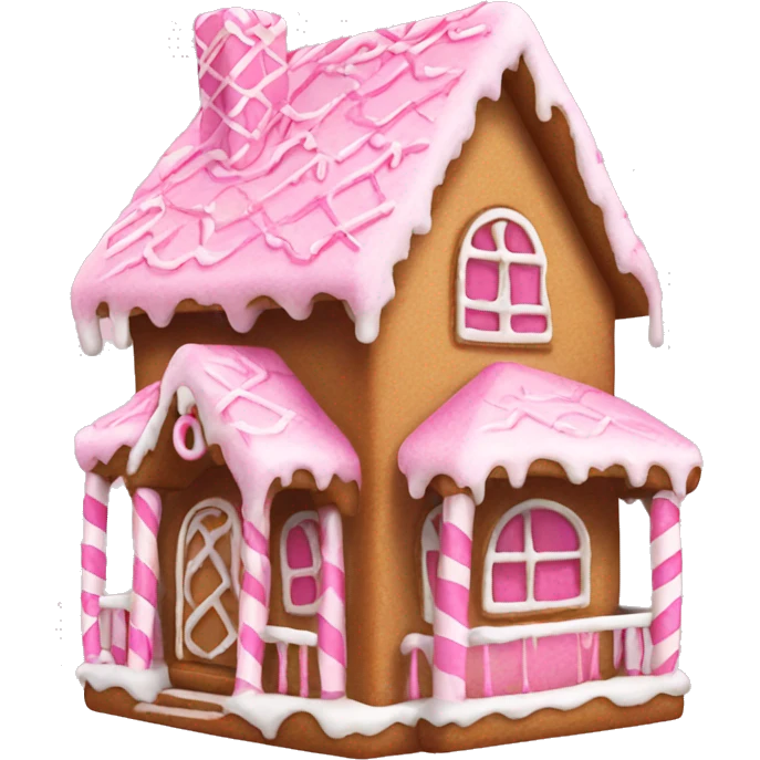Pink gingerbread house  emoji
