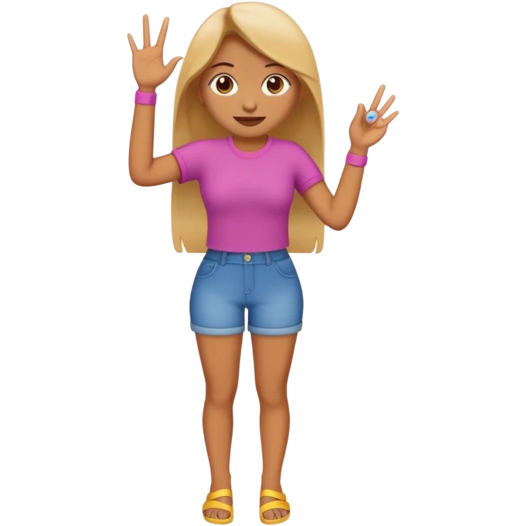 full body realistic emoji girl with fingernails emoji