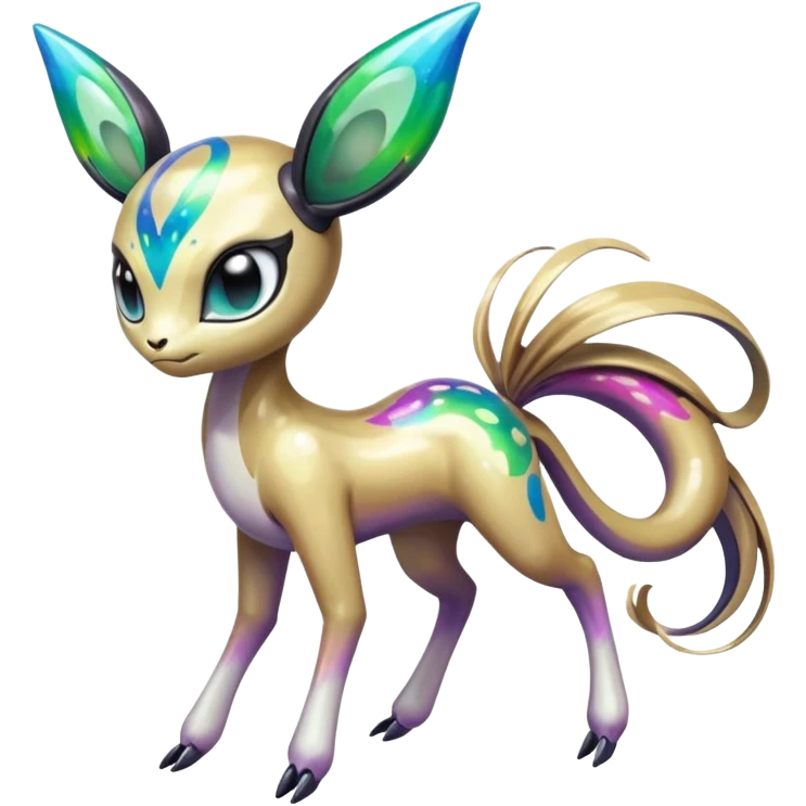 Colorful Shiny Edgy Cool Badass Painted Splashed Exotic Meloetta-Palkia-Venom-Fakémon-creature-hybrid emoji