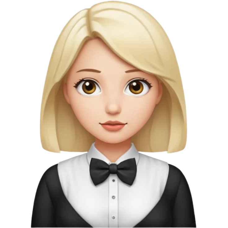Fat girl with big boobs and white open shirt and bow tie  emoji