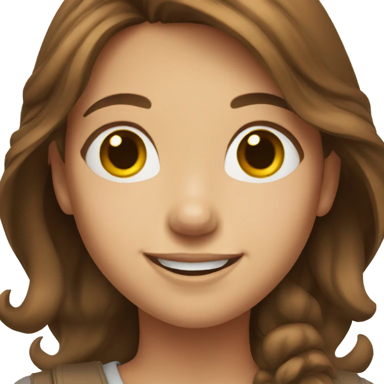 smiling girl with brown hair emoji