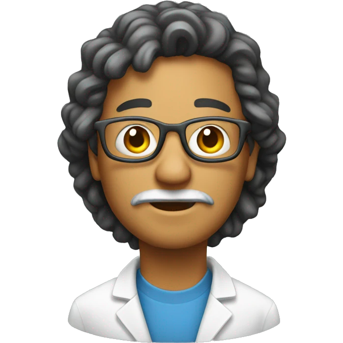 scientist that studies language in the style of apple emoji face emoji